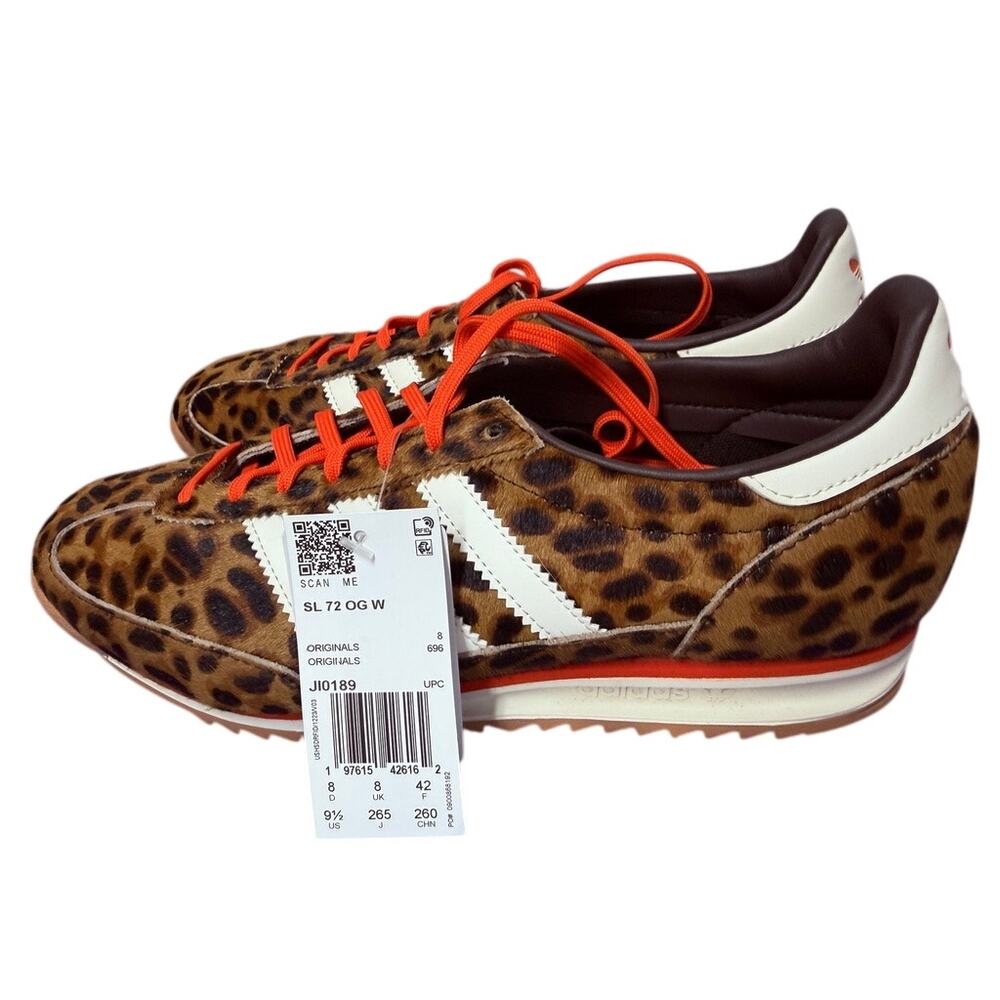 Adidas SL 72 OG Leopard Pony Hair Sneakers Womens 9.5 EU 42 NWB Statement - Picture 3 of 6